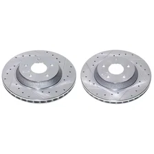 Front DRILLEDSLOTTED ROTOR PAIR for Chevrolet Corvette image 2