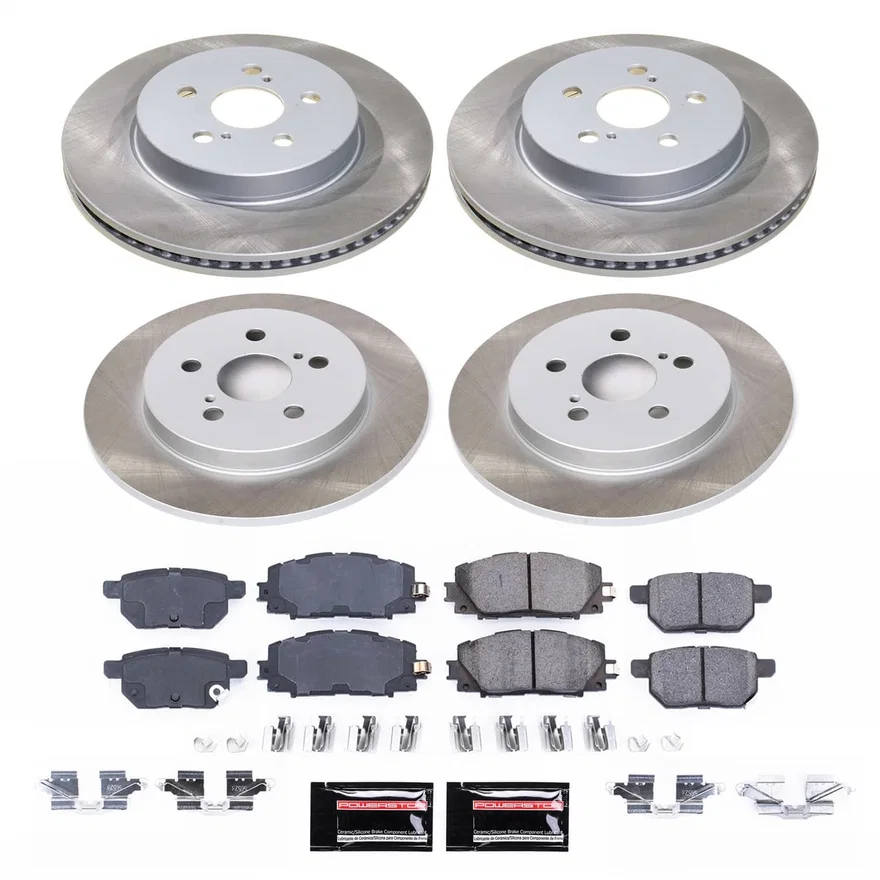 Front and Rear SEMI-COATED ROTOR KIT for Toyota Prius Prime