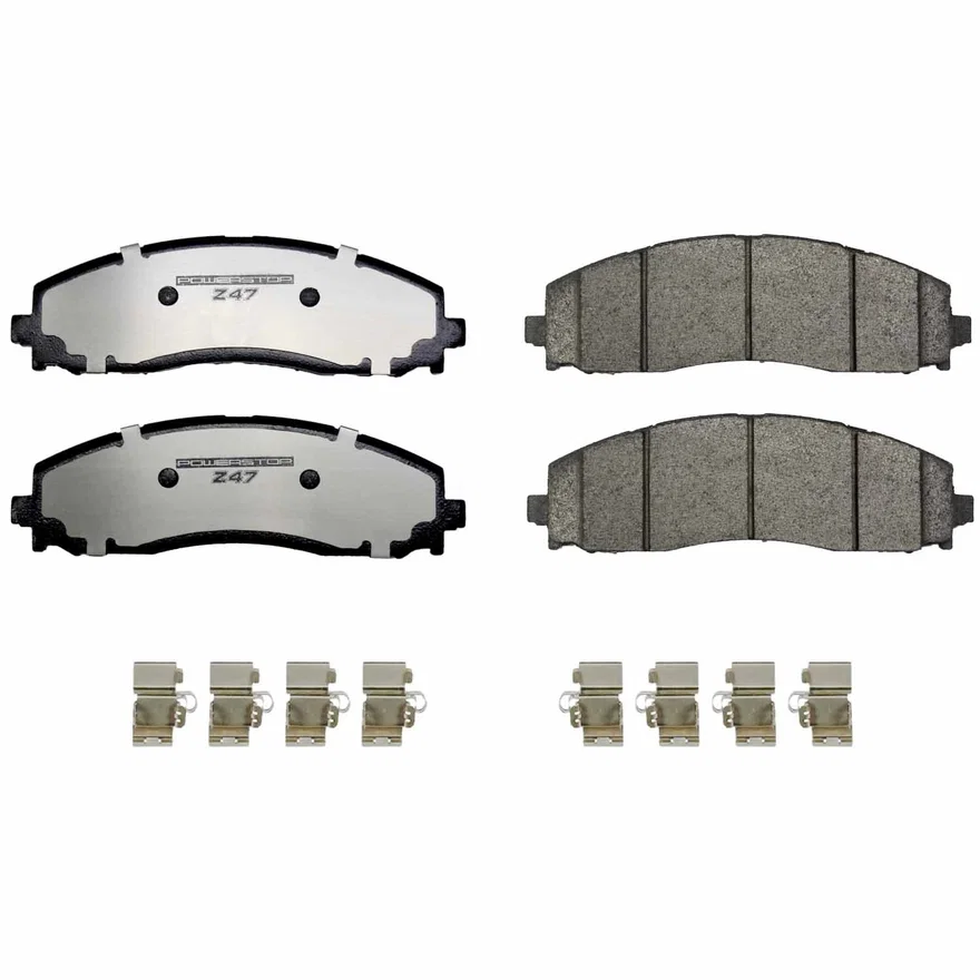 Rear Z47 MD and Fleet Carbon-Fiber Semi-Met Brake Pads with Hardware Kit for Ford