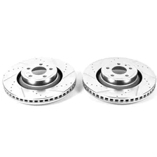 Front DRILLEDSLOTTED ROTOR PAIR for Ford Mustang image 2