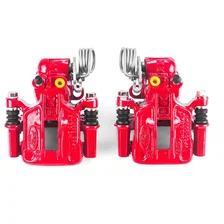 Rear RED CALIPER PAIR W/BRKT image 2