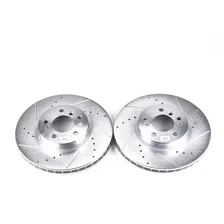 Front DRILLEDSLOTTED ROTOR PAIR for BMW X5 image 2