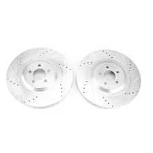 Front DRILLEDSLOTTED ROTOR PAIR for Dodge image 2