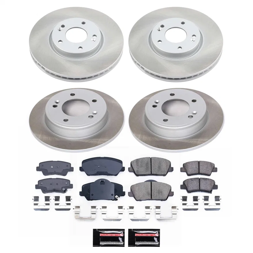 Front and Rear SEMI-COATED ROTOR KIT for Kia