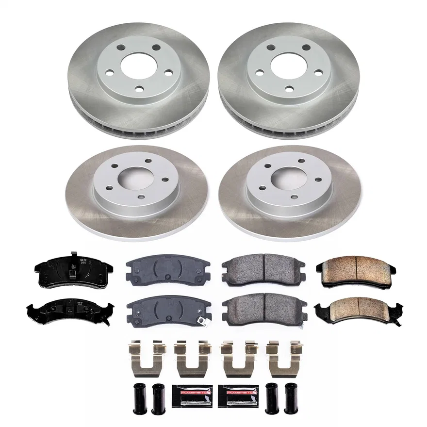 Front and Rear SEMI-COATED ROTOR KIT for Cadillac