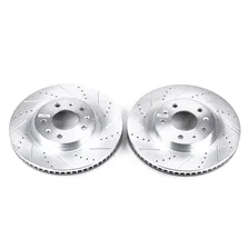 Front DRILLEDSLOTTED ROTOR PAIR for Cadillac CTS image 2
