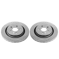 Rear DRILLEDSLOTTED ROTOR PAIR for Volvo image 2