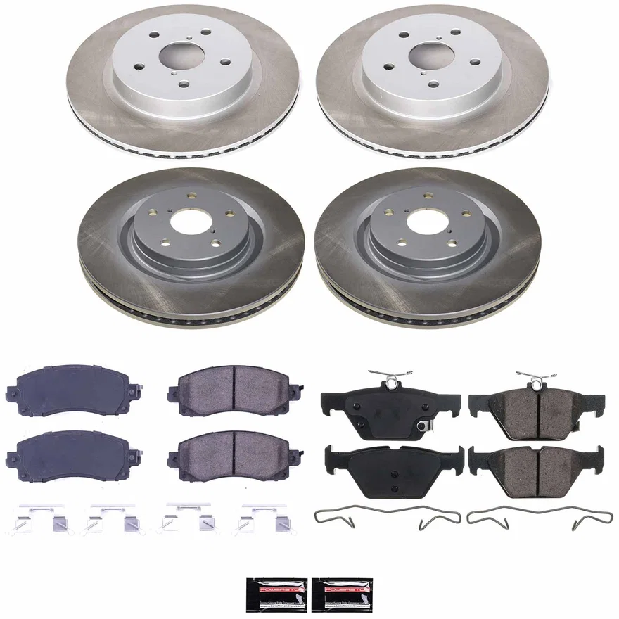 Front and Rear SEMI-COATED ROTOR KIT for Subaru WRX