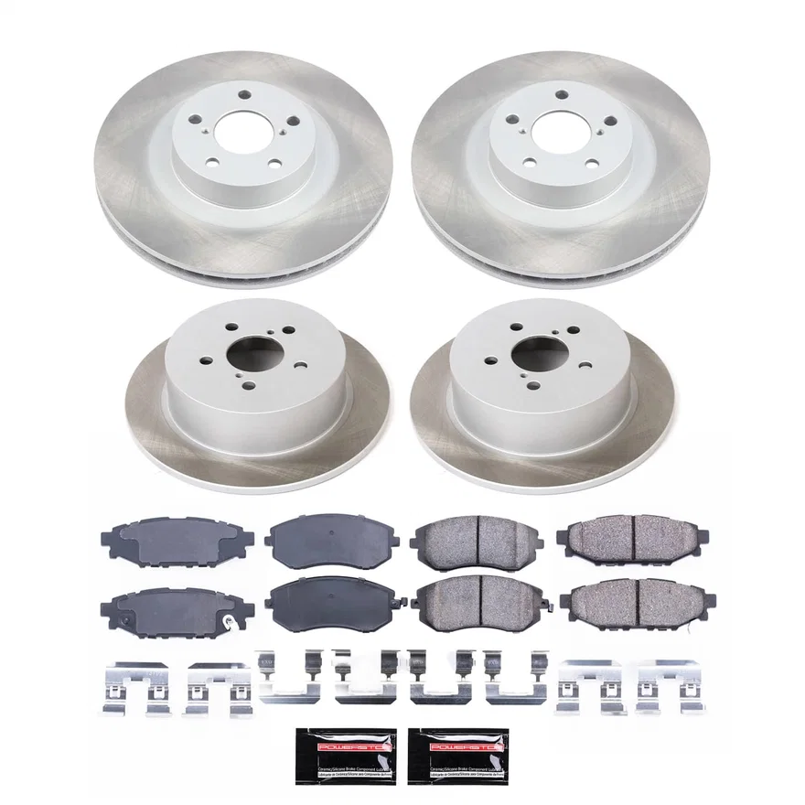 Front and Rear SEMI-COATED ROTOR KIT for Subaru
