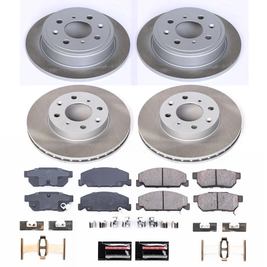 Front and Rear SEMI-COATED ROTOR KIT for Honda