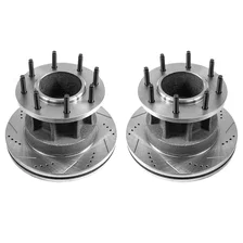 Front DRILLEDSLOTTED ROTOR PAIR for Ford F-350 Super Duty image 2