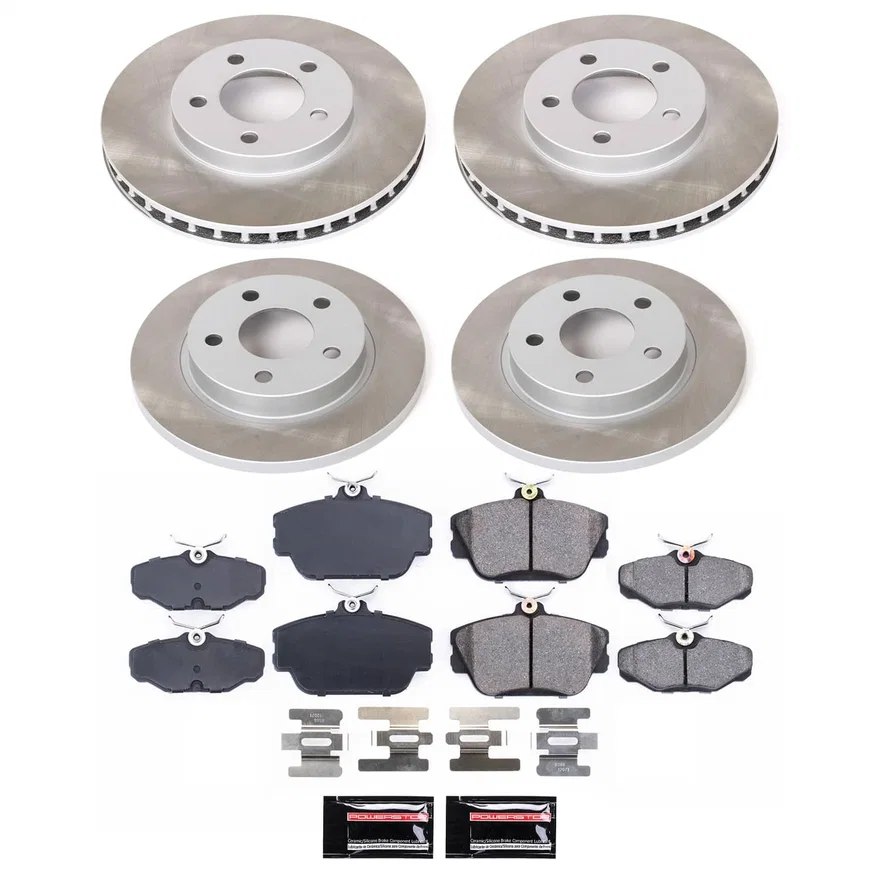 Front and Rear SEMI-COATED ROTOR KIT for Ford Taurus