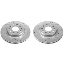Front DRILLEDSLOTTED ROTOR PAIR for Volkswagen Jetta image 2