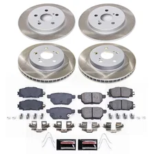 Front and Rear SEMI-COATED ROTOR KIT for Toyota Prius image 1