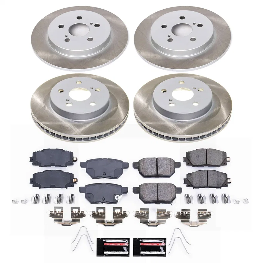 Front and Rear SEMI-COATED ROTOR KIT for Toyota Prius