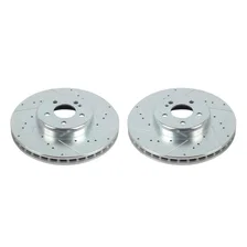 Front DRILLEDSLOTTED ROTOR PAIR for Mercedes-Benz GLC300 image 2
