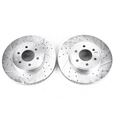 Front DRILLEDSLOTTED ROTOR PAIR for Dodge Durango image 2