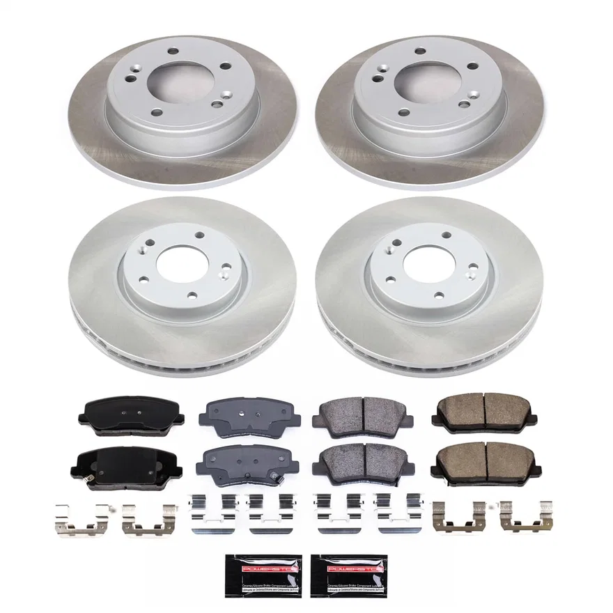 Front and Rear SEMI-COATED ROTOR KIT for Kia Forte5