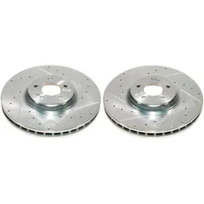 Front DRILLEDSLOTTED ROTOR PAIR for Mercedes-Benz image 2