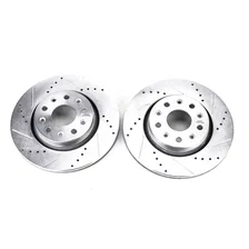 Front DRILLEDSLOTTED ROTOR PAIR for Jeep image 2