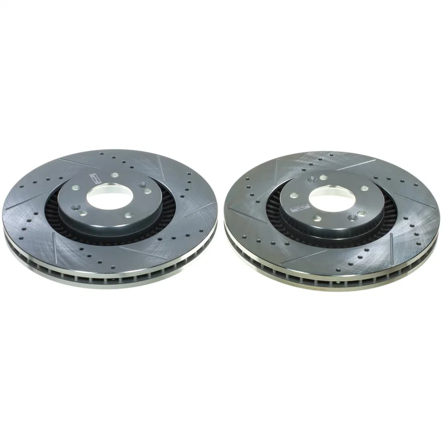Front DRILLEDSLOTTED ROTOR PAIR for Kia Carnival