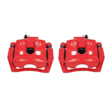 Rear RED CALIPER PAIR W/BRKT image 2