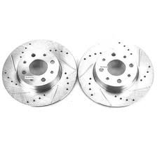 Rear DRILLEDSLOTTED ROTOR PAIR for Fiat 500 image 2