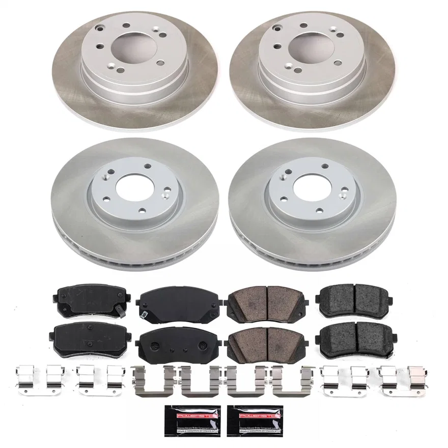 Front and Rear SEMI-COATED ROTOR KIT for Kia Optima