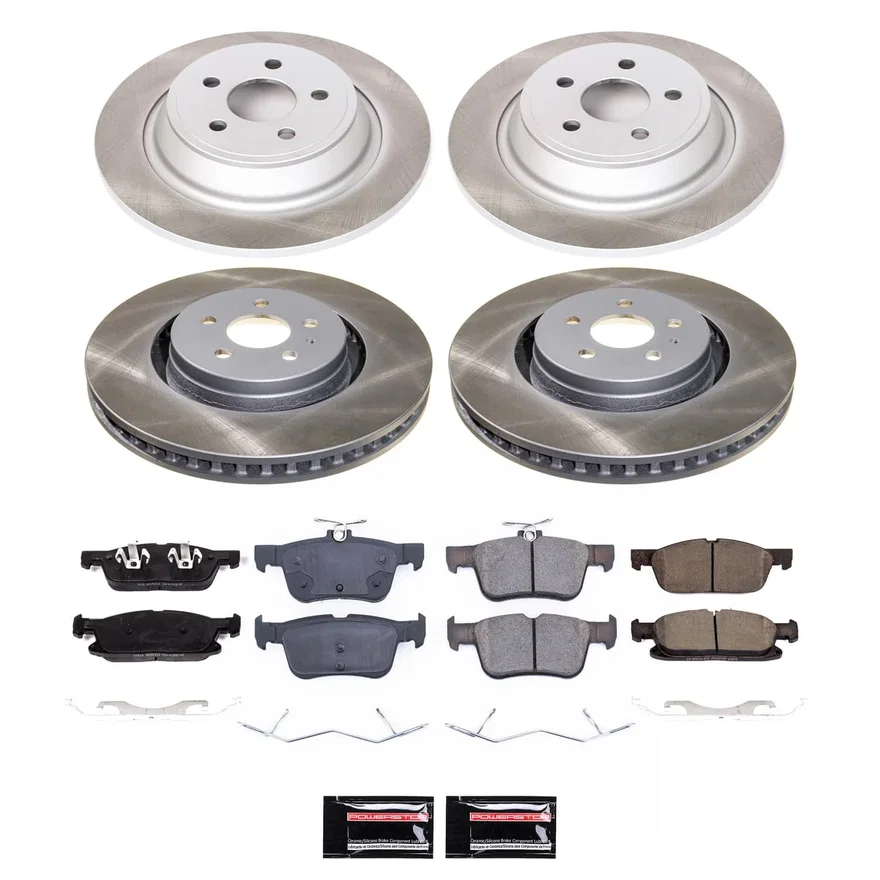 Front and Rear SEMI-COATED ROTOR KIT for Lincoln MKX