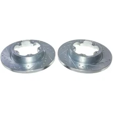 Rear DRILLEDSLOTTED ROTOR PAIR for Ford E-Transit image 1