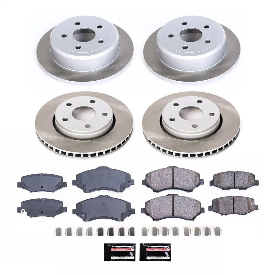 Front and Rear SEMI-COATED ROTOR KIT for Jeep