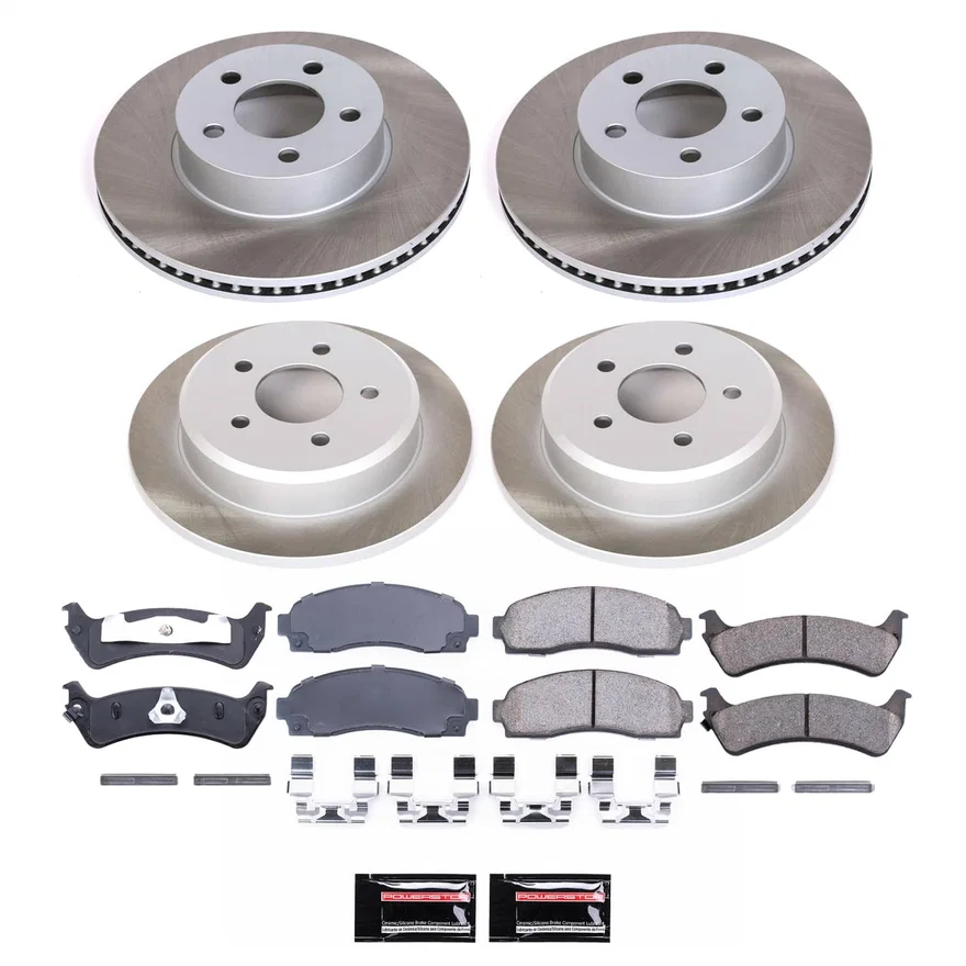 Front and Rear SEMI-COATED ROTOR KIT for Ford Explorer Sport