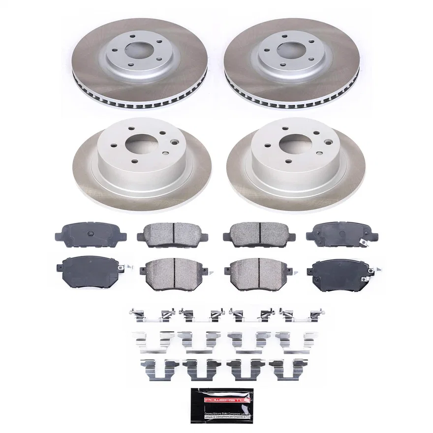 Front and Rear SEMI-COATED ROTOR KIT for Nissan