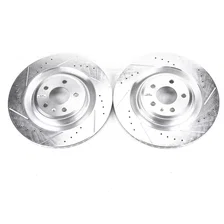Rear DRILLEDSLOTTED ROTOR PAIR for Audi image 2
