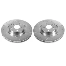 Front DRILLEDSLOTTED ROTOR PAIR for Mercedes-Benz image 2