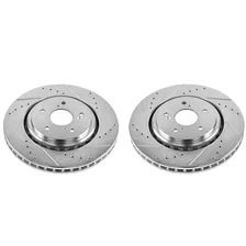 Front DRILLEDSLOTTED ROTOR PAIR for Acura image 2