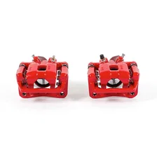Rear RED CALIPER PAIR W/BRKT image 2