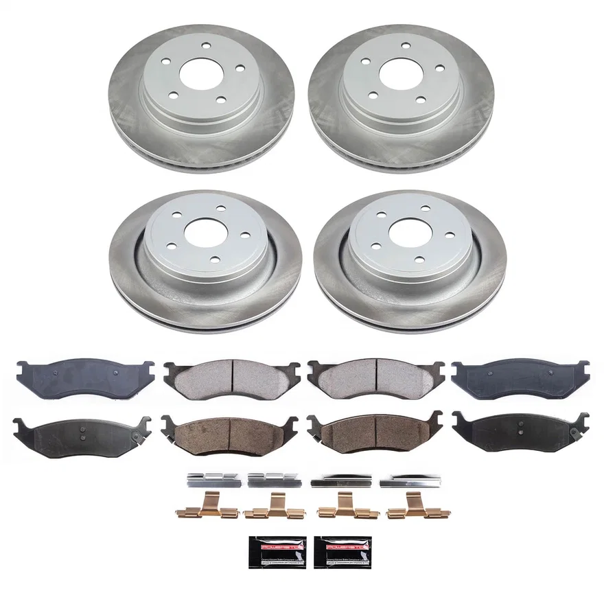 Front and Rear SEMI-COATED ROTOR KIT for Dodge Ram 1500