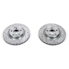 Front DRILLEDSLOTTED ROTOR PAIR for Pontiac Grand Prix image 2