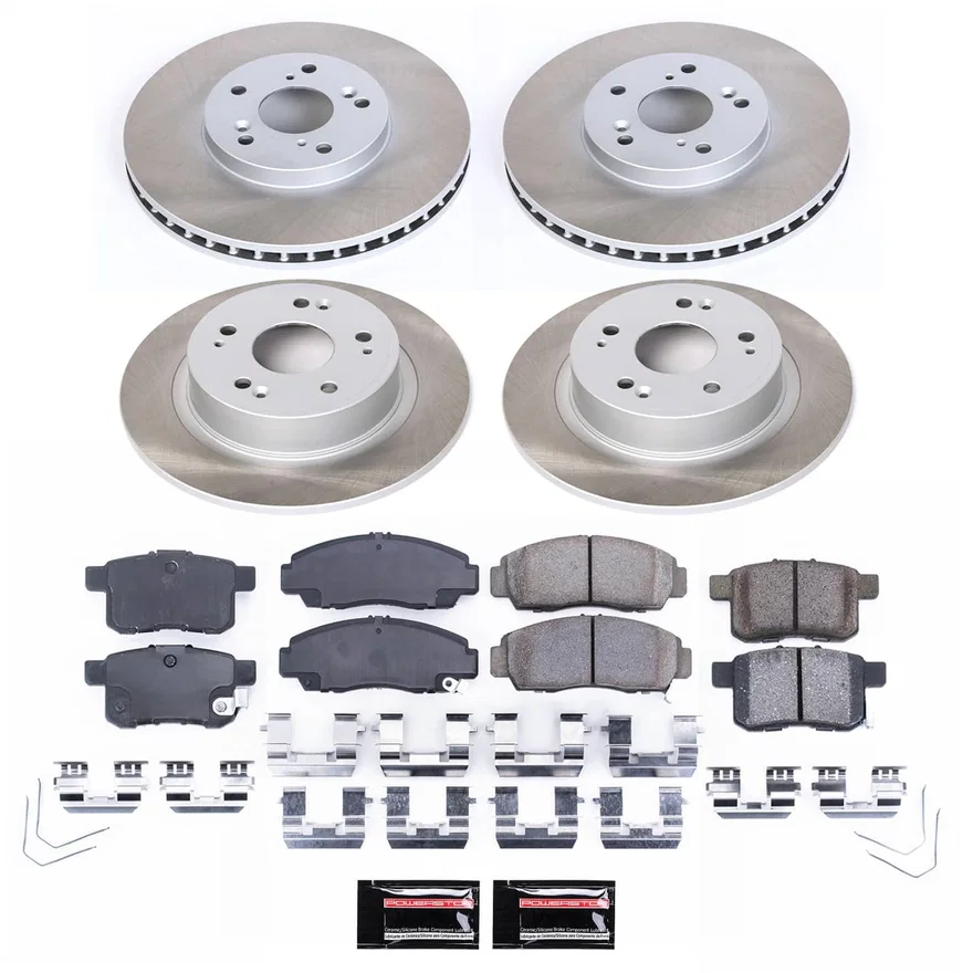 Front and Rear SEMI-COATED ROTOR KIT for Honda Accord