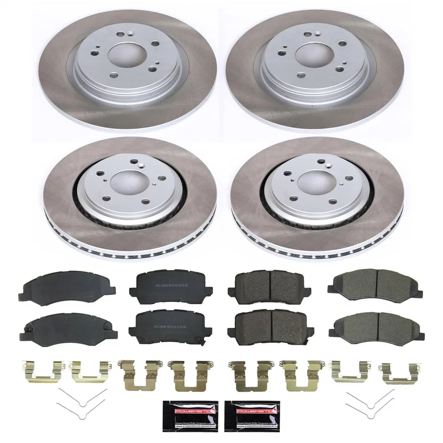 Front and Rear SEMI-COATED ROTOR KIT for Honda Odyssey