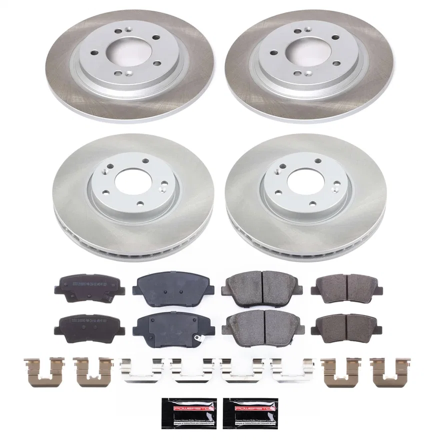 Front and Rear SEMI-COATED ROTOR KIT for Kia Optima