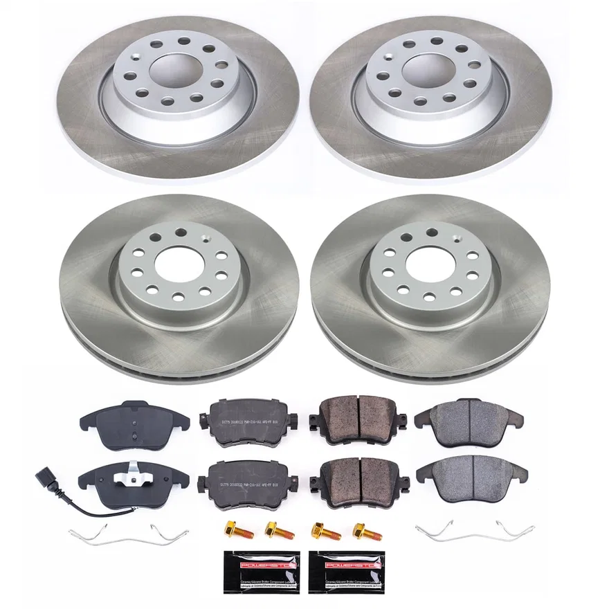 Front and Rear SEMI-COATED ROTOR KIT for Audi
