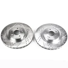 Front DRILLEDSLOTTED ROTOR PAIR for Hyundai Genesis Coupe image 2