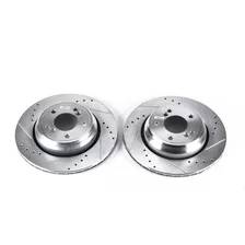 Rear DRILLEDSLOTTED ROTOR PAIR for BMW image 2