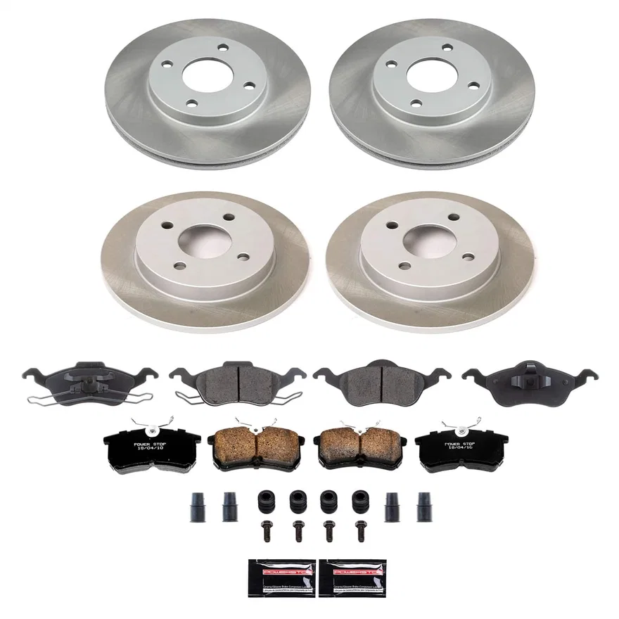 Front and Rear SEMI-COATED ROTOR KIT for Ford Focus
