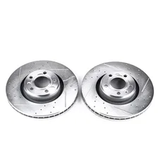 Front DRILLEDSLOTTED ROTOR PAIR for Audi image 2