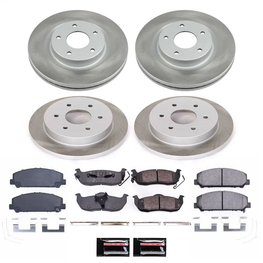 Front and Rear SEMI-COATED ROTOR KIT for Nissan