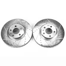 Front DRILLEDSLOTTED ROTOR PAIR for Audi image 2
