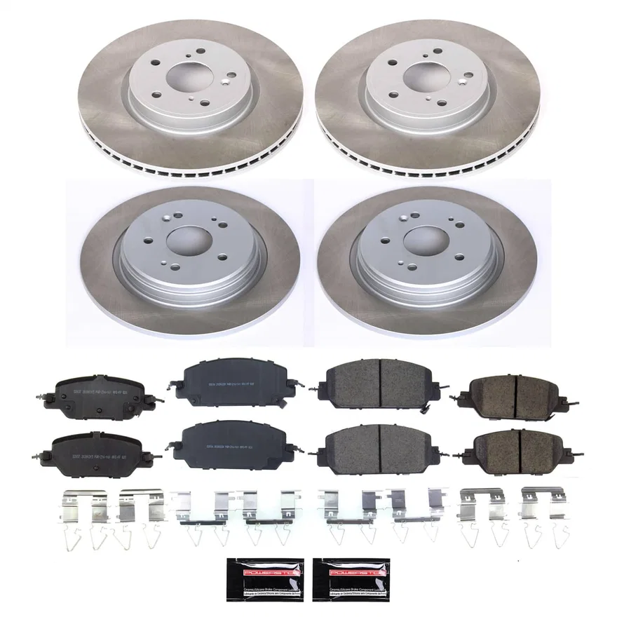 Front and Rear SEMI-COATED ROTOR KIT for Honda CR-V